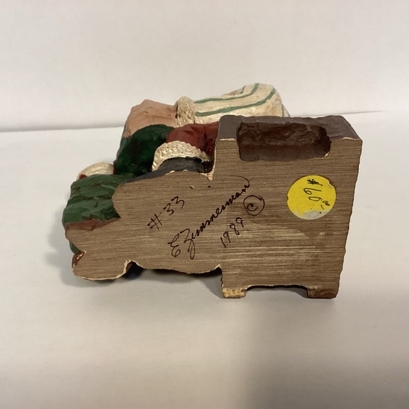 Vintage 1989 Zimmerman collectible Santa with elf, signed. Made in Germany - Picture 9 of 9